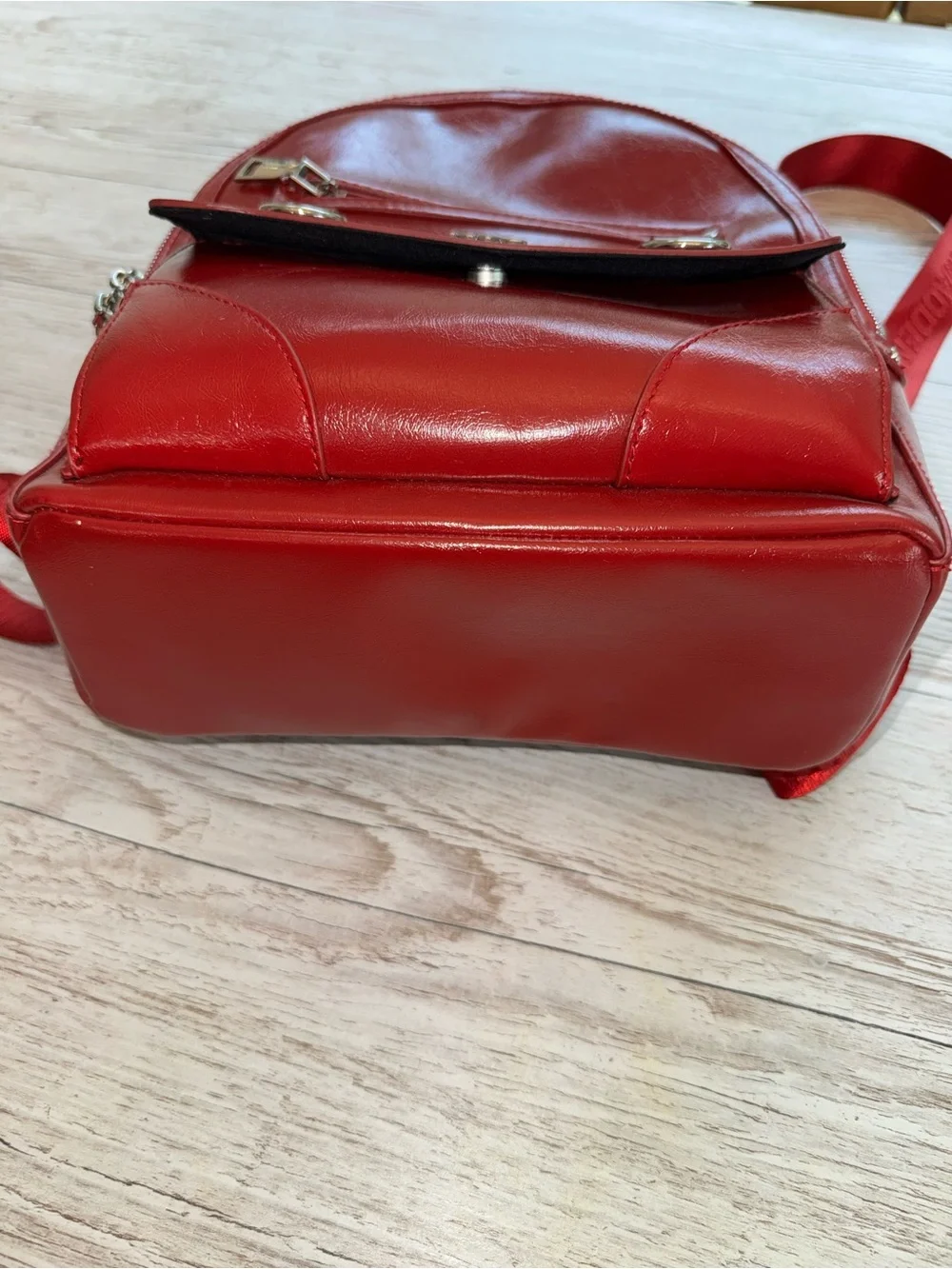 Steve Madden Shiny Red Mini Backpack